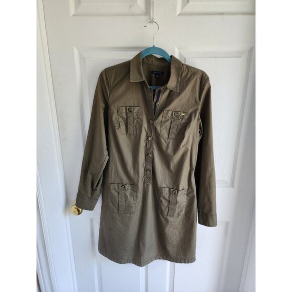 Tommy Hilfiger Women's Cotton/Tencel  Long Sleeve Button Front Shirt Dress SZ Me - Picture 1 of 8